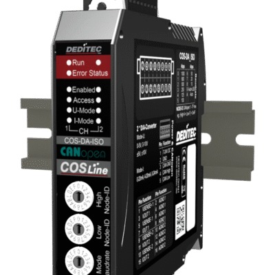 CANopen module with 2 analog outputs - 16-bit D/A converter with galvanic isolation